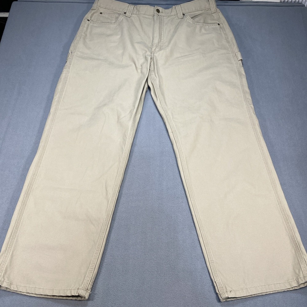 Amazon Essentials Men's 40x32 Carpenter Jeans Khaki Flat Front